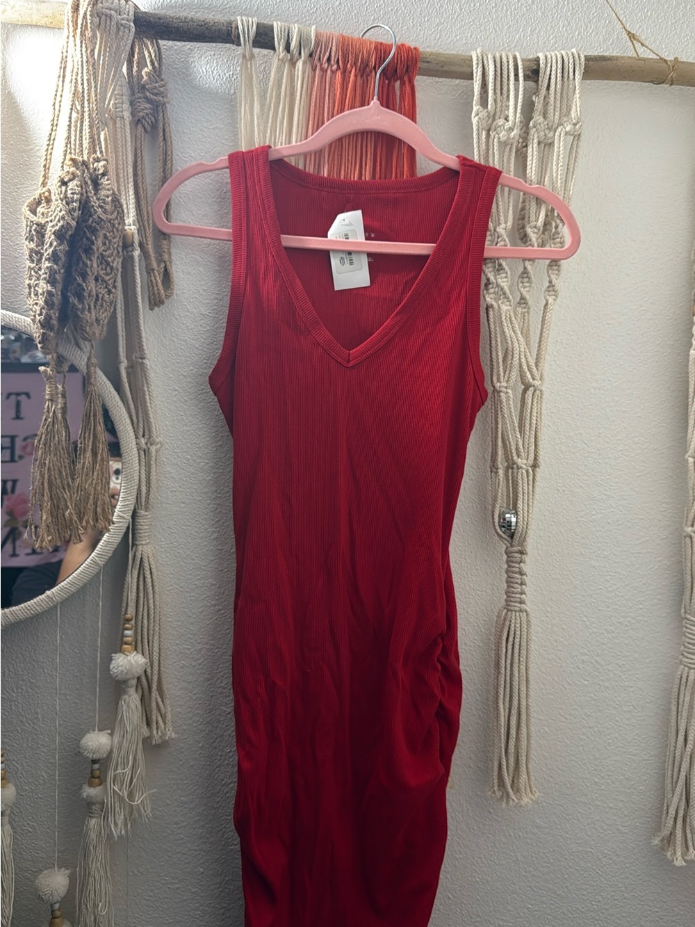 Red Ribbed dress from Target NWT